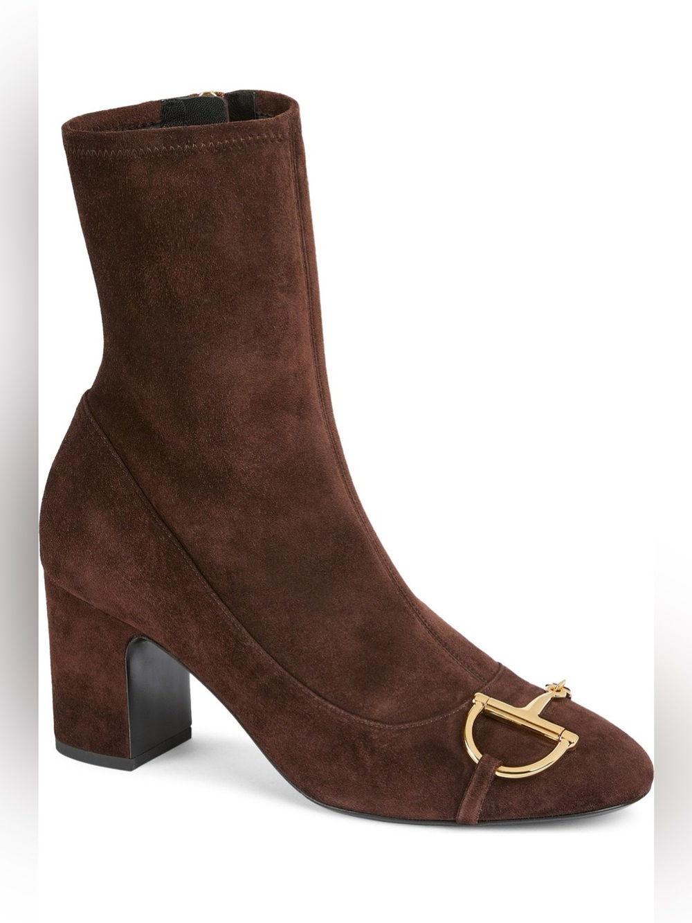 Gucci Brown Suede Horsebit Ankle Boots Size 37 New With Tags